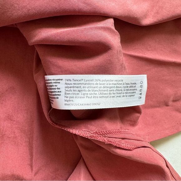 Eileen Fisher Sandwashed Tencel Stand Collar Top Chutney Petite Medium NWT - Picture 6 of 7